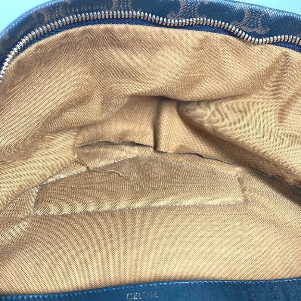 CELINE Bag Triomphe Backpack Leather Brown/Black - Picture 15 of 16